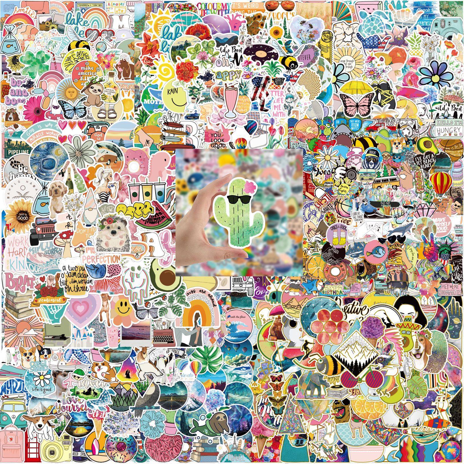 多款100张小清新涂鸦贴纸笔记本滑板贴画水杯行李箱防水贴纸跨境,文具电教/文化用品/商务用品,贴纸/立体贴纸,淘宝优惠券,粉丝福利购,淘宝优惠卷