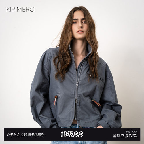 美式复古立领廓形工装风外套