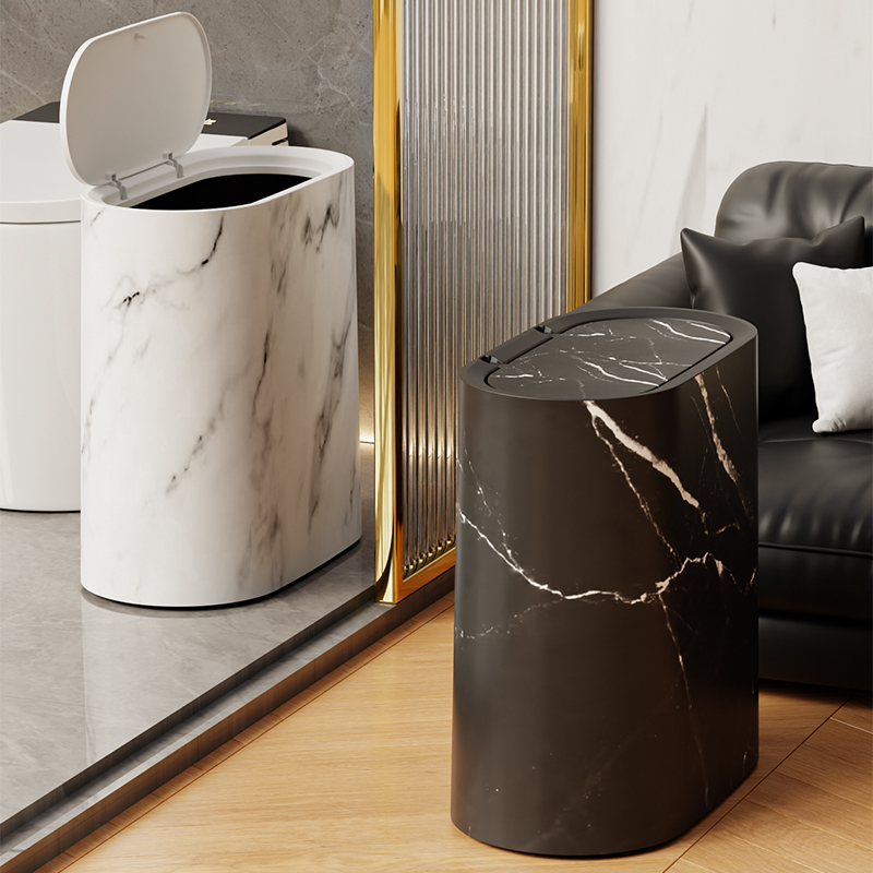 轻奢厨房卧室纸篓按压式开盖方形