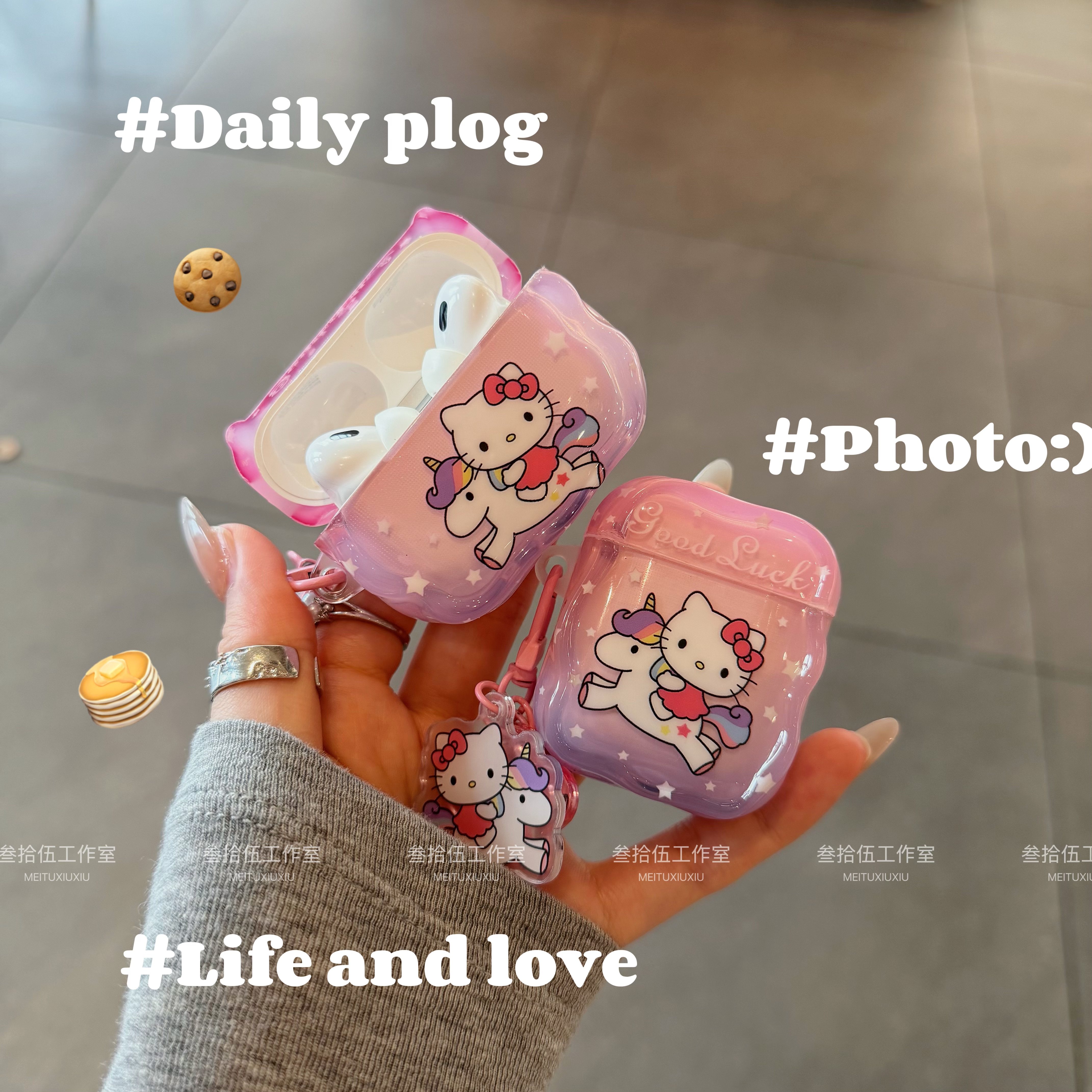 可爱木马kt猫适用airpods pro3苹果无线蓝牙耳机保护套防摔aripods4少女心耳机壳2代新款带挂件