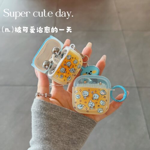 可爱卡通橙汁防摔耳机壳