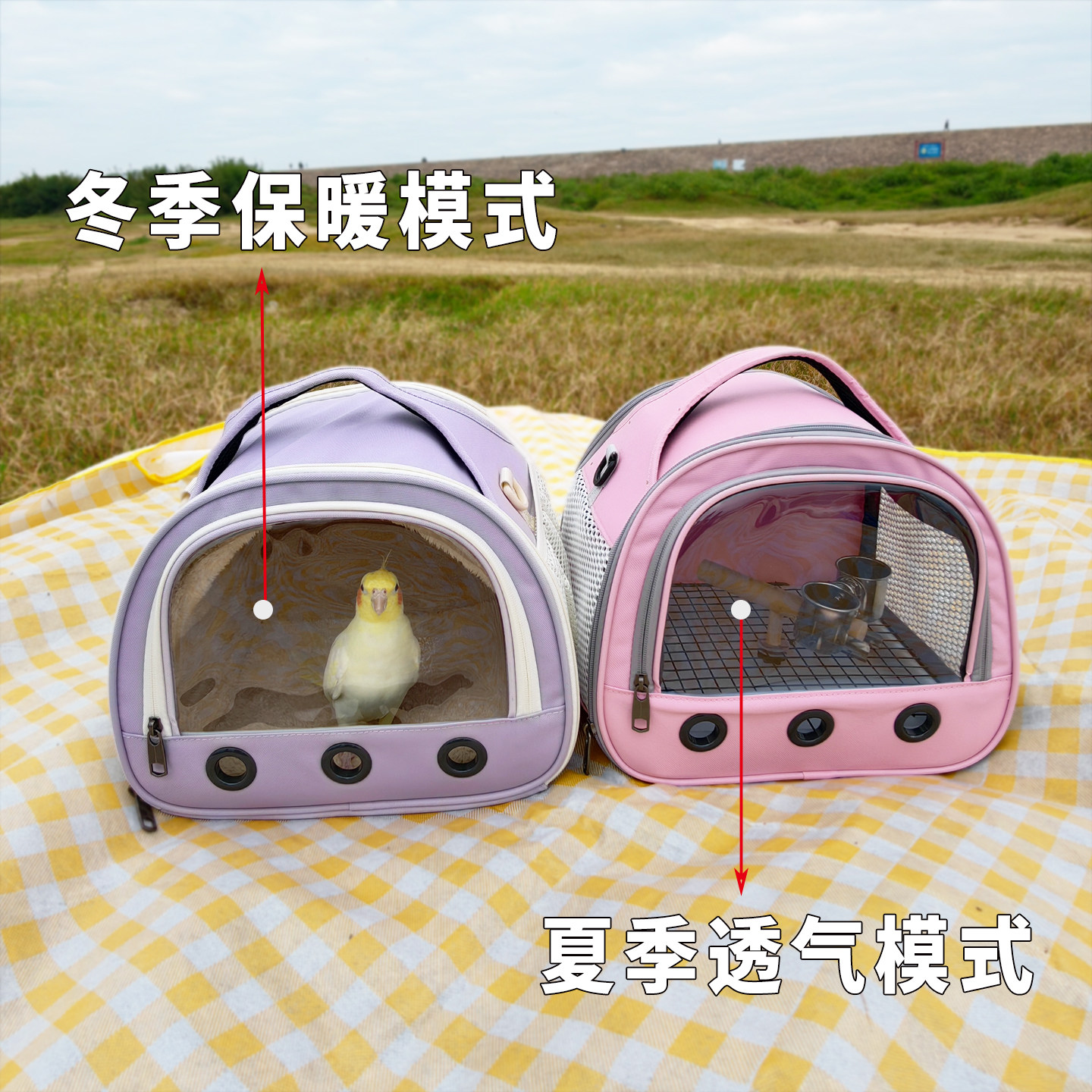 冬季鹦鹉外出包手提斜挎书包折叠小太阳玄凤防寒保暖宠物外带便携