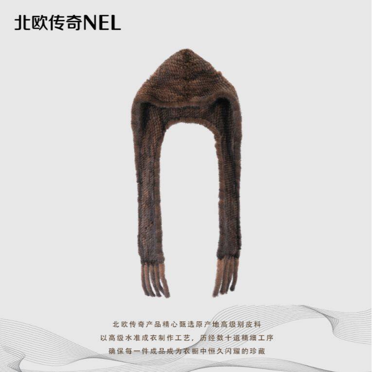 北欧传奇【舒心】进口水貂毛帽子围巾NJ18-MZWJ