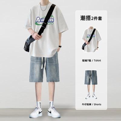 青少年纯棉短袖t恤男夏季
