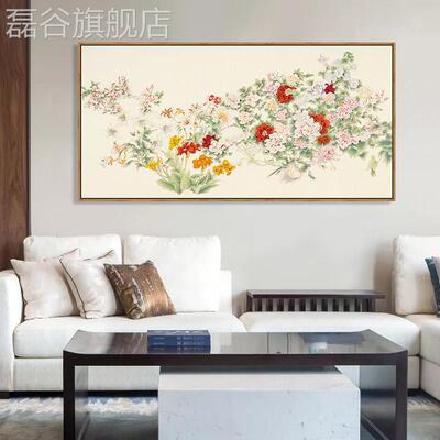 网红新式客厅装饰画百办朝凤玄鸟关画中百画子图挂百花图骏马公室