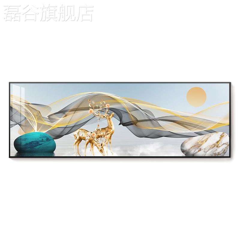 定做新中式床头画装饰大画室卧沙发背景墙客厅挂画尺寸外框晶瓷单图片