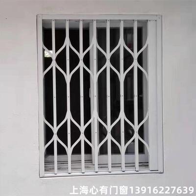 铝合金推拉防盗窗 上海定做儿童防护栏 折叠拉闸门防盗拉门包安装