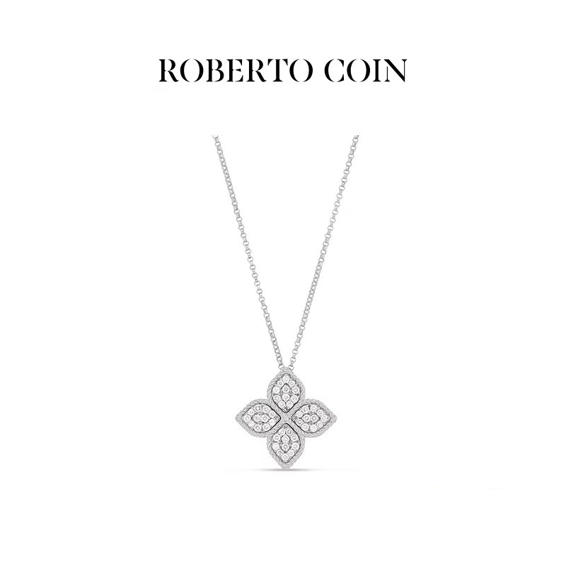 【24期免息】ROBERTO COIN/珂瑛 PRINCESS FLOWER大号钻石项链