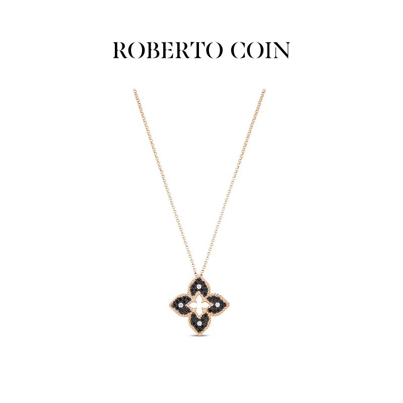 ROBERTO COIN/珂瑛VENETIAN PRINCESS双面黑钻项链