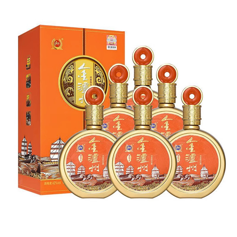 泸州股份金泸州金色岁月御浓香型白酒42度500ml*6瓶整箱纯粮酿造