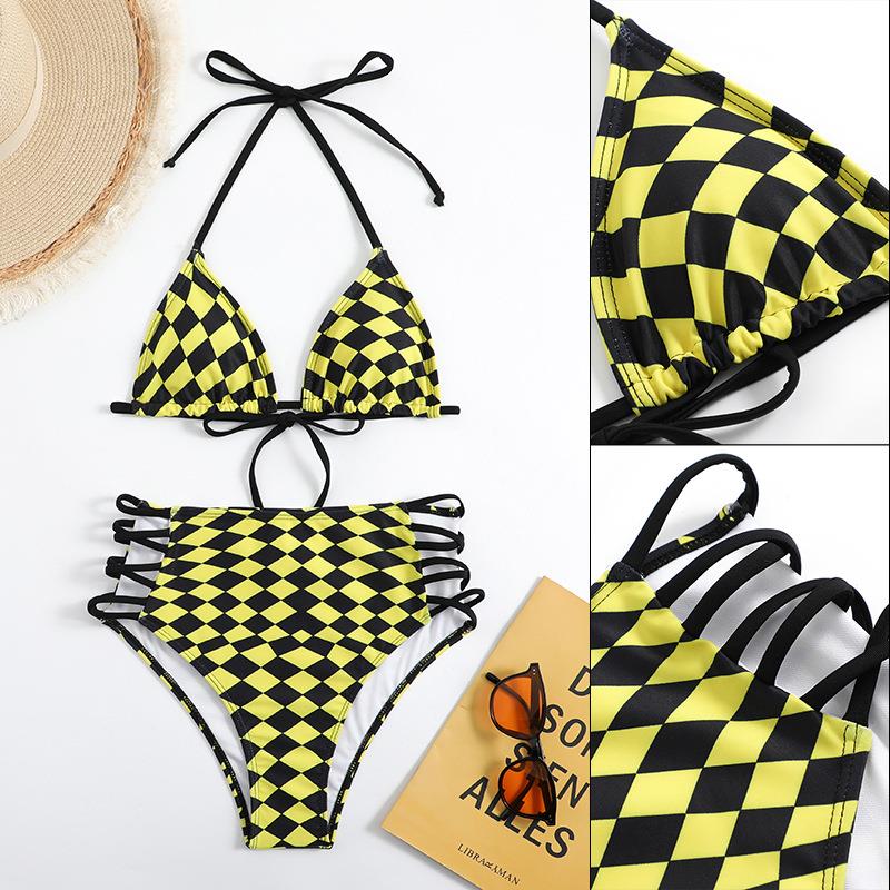 Adjustable bikini sexy swimsuit with halter neck for women