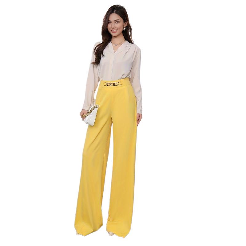 women suit formal trousers leg wide fashion drape color