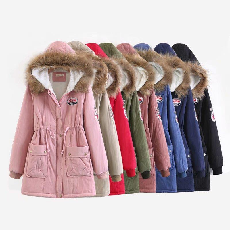 winter petite cotton-padded loose-fit coat thickened jacket