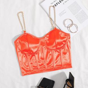 Womens chain camisole solid color tight fitting womens