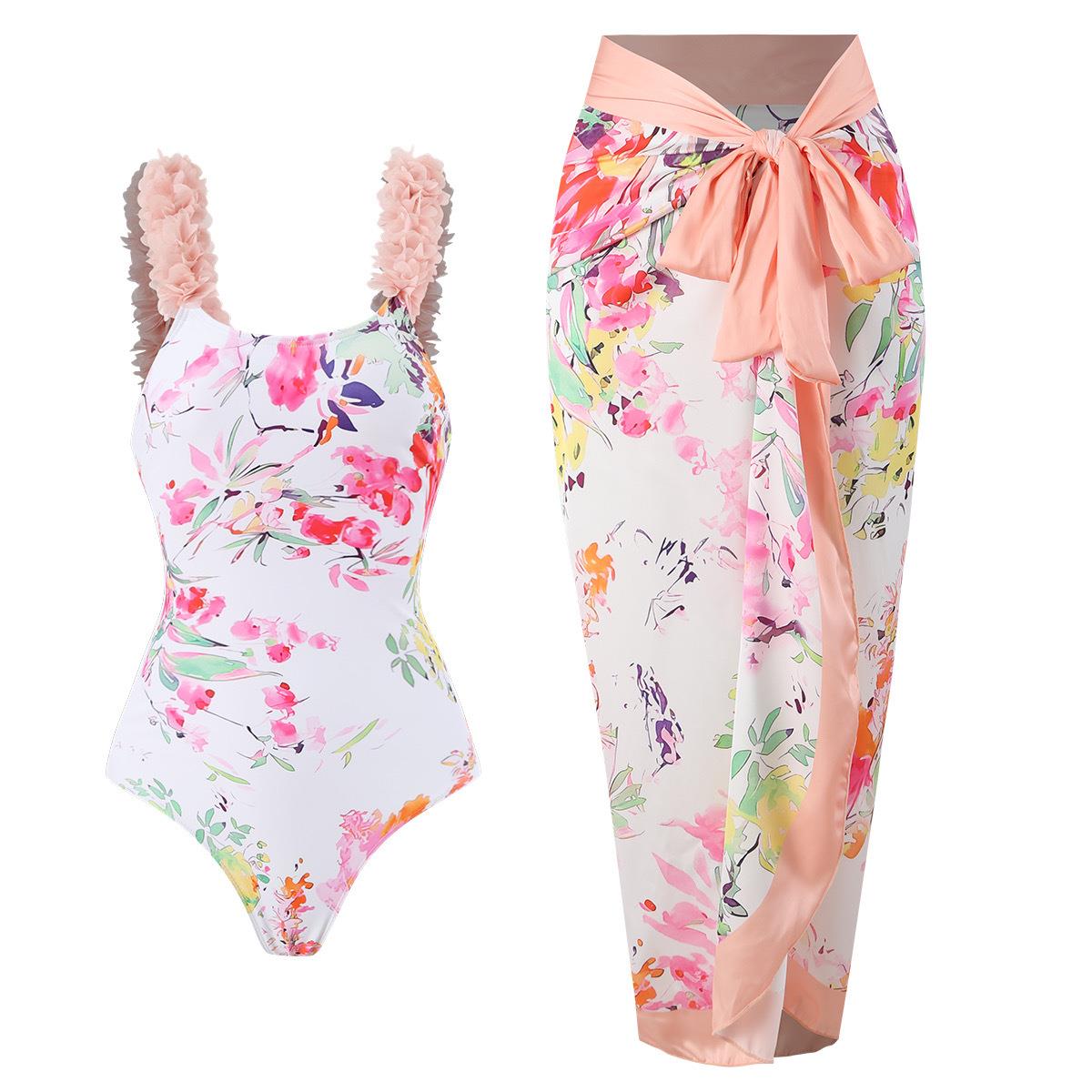 swimsuit backless belly petal-covered fashionable swimsuit