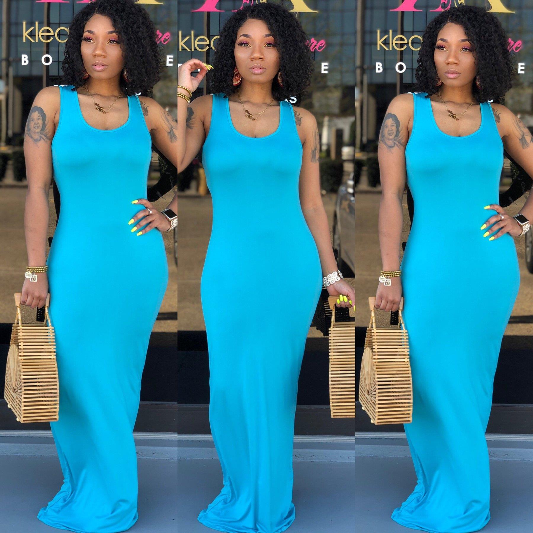 Sexy womens collar short sleeve solid color floor-length