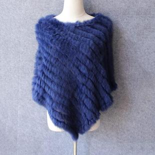 winter shawl fur women poncho fur rabbit handmade female