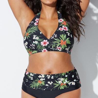 Plus size bikini fat girl swimsuit large size fat woman