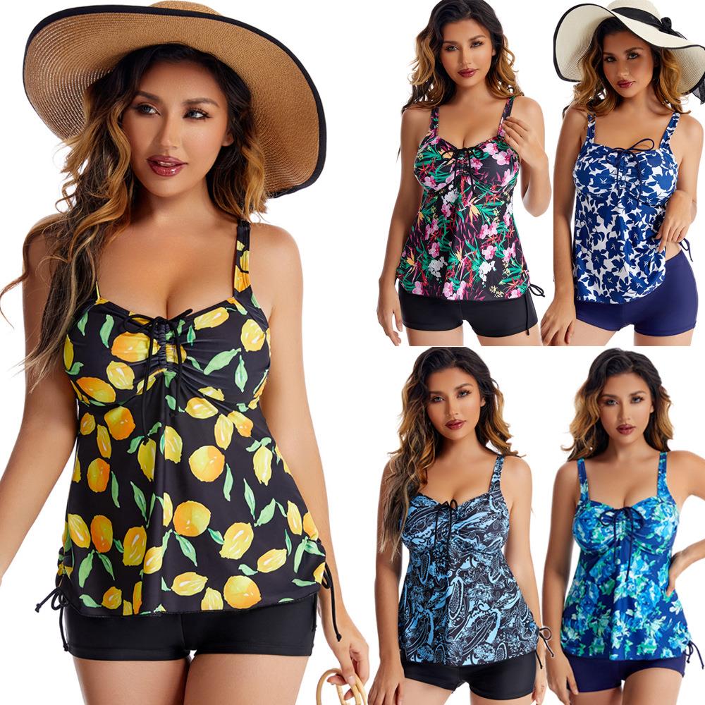 factory swimsuit skirt-style floral plus-size women for