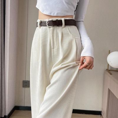 Pants narrow version wide leg pants high waist casual pants