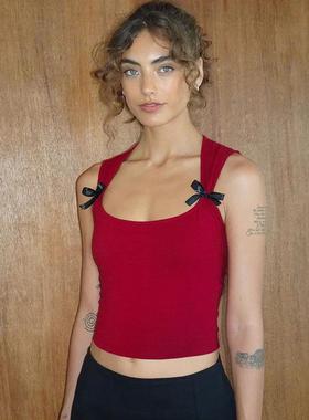 Tank Contrast Womens Tank Top Decorated Top Girls Hot