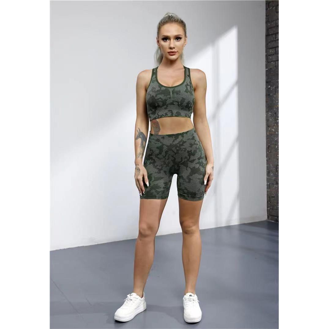 set pants three-quarter shorts bra camouflage briefs boxer