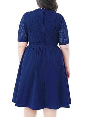 women for dress size plus sleeve short hollow lace color