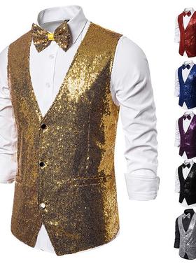 vest host sequin stage vest performance small studio emcee