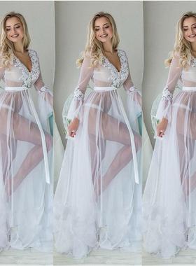 mesh seaside holiday slim dress summer dress Beach long