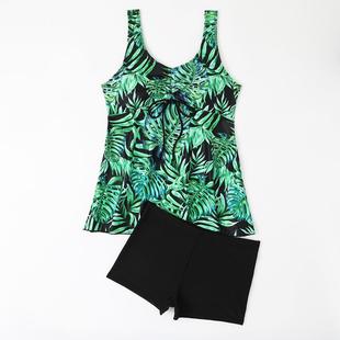 style boxer leaves skirt Swimsuit two piece