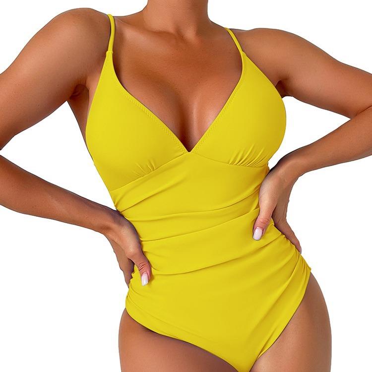 hot color swimsuit women slim beach one-piece vacation