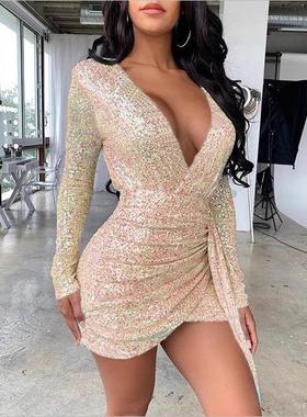 red sequins party dress plus size charming evening wear