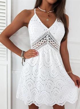 dress loose sundress elegant vintage dresses long hollow