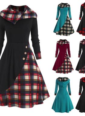 femmes robe dress swing splic lattice women elegant dresses