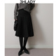 汲简挺括 3HLADY 学院MIU系 黑色烫挺百褶压褶A型半身裙