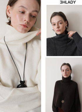 3HLADY | 高克重 温暖软黄金 自由高领宽松OS风格 山羊绒衫