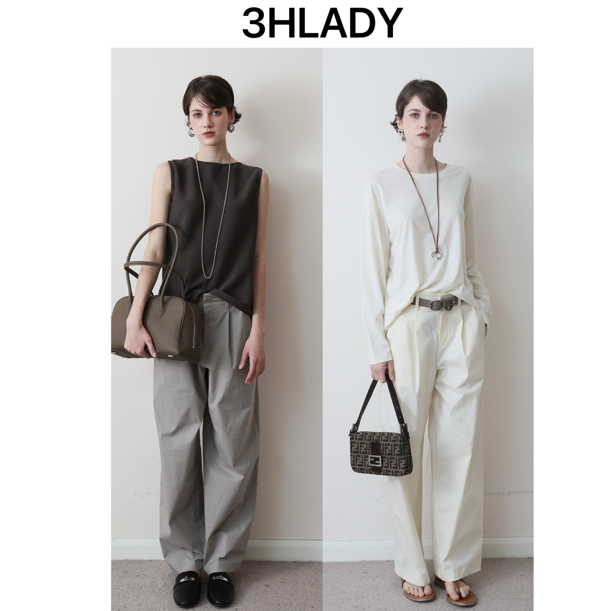 3HLADY  三色盐系轻运动风 进口棉 立体剪裁气球裤休闲长裤