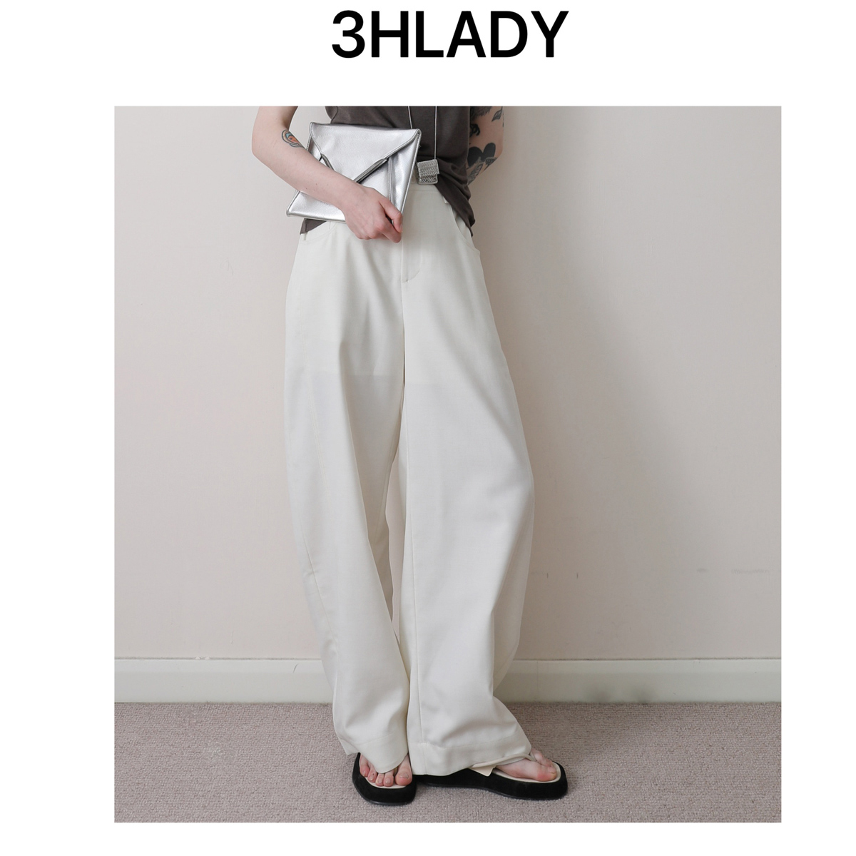 3HLADY| 25早秋 随性CHIC 多刀剪裁 客供面料镰刀裤阔腿裤
