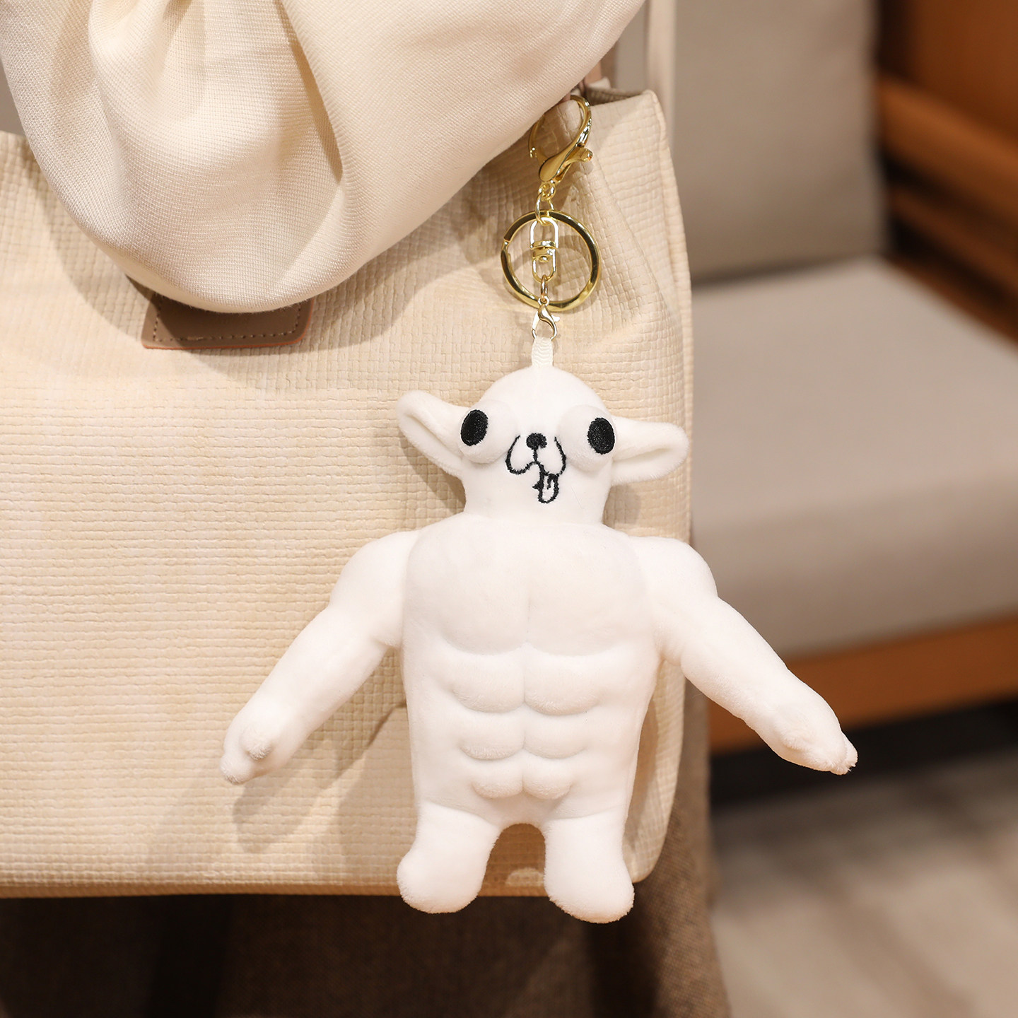 吉娃娃挂件饰肌肉狗背包钥匙扣送男女生朋友闺蜜搞怪抽象生日礼物