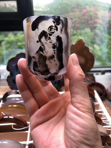 欢迎来直播间冷白暖白高冰海洋玉髓手镯巴西玛瑙风景手镯原石摆件