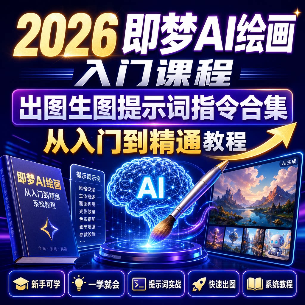 2026即梦AI绘画入门课程出图生图提示词指令合集从入门到精通教程图片