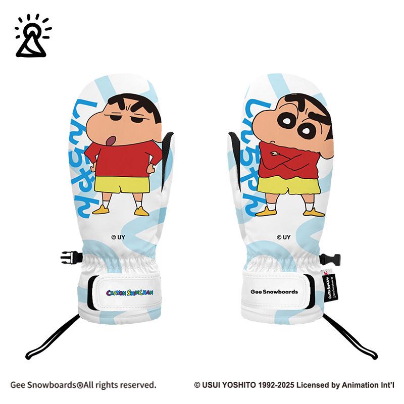 蜡笔小新 x Gee snowboards联名 滑雪手套防水男女,户外/登山/野营/旅行用品,滑雪手套,淘宝优惠券,粉丝福利购,淘宝优惠卷