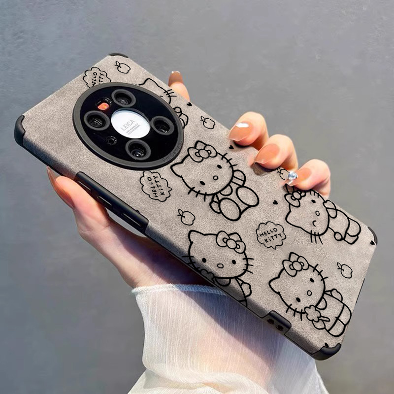 翻毛皮华为卡通手机壳