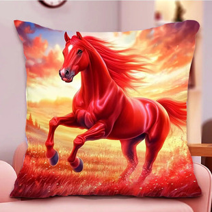 汗血宝马抱枕十字绣2026年新款自己绣马到成功沙发枕套现代高级感