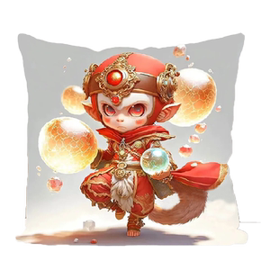 12生肖猴子抱枕十字绣套件手工线绣沙发卧室靠枕车用diy朋友礼物