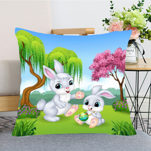 卡通兔子抱枕客厅沙发用十字绣