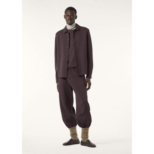 LP老钱风2026羊绒桑蚕丝混纺衬衫夹克休闲商务百搭外套直筒裤子