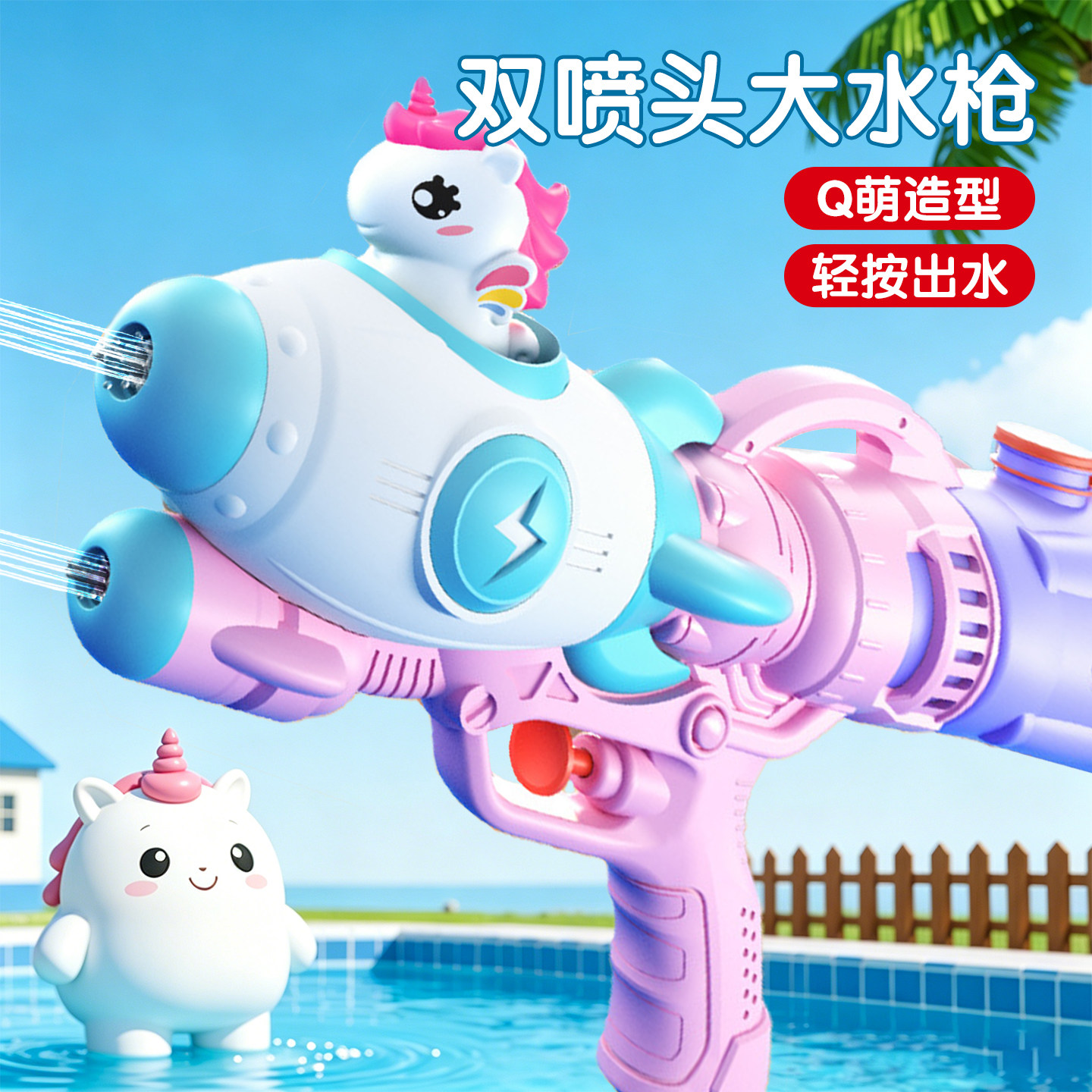 【卡通公仔水枪】超远射程大容量