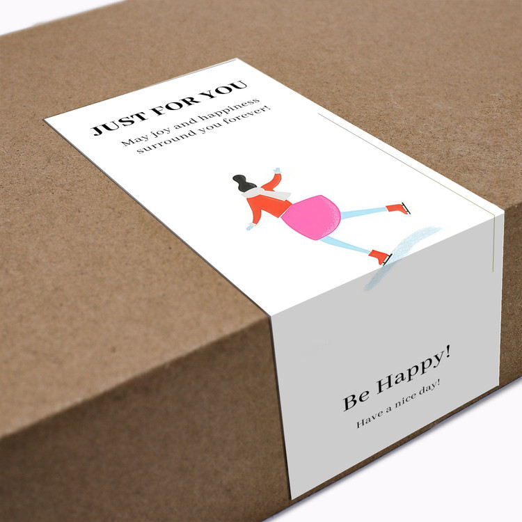 gytz769快乐微笑高级感森系唯美小清晰插画通用不干胶贴纸封口贴