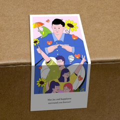 gytz5650父亲节通用迷你超大不干胶贴纸定制封口贴空白可手写包装